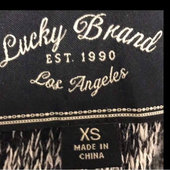 Lucky Brand Sweater Jacket Cardigan Marled Yarn black and white double breasted - Picture 9 of 12